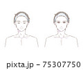 ヘアバンドをつけた男性の美容イメージイラスト素材のイラスト素材