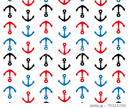 マリン パターン 壁紙 いかりの写真素材