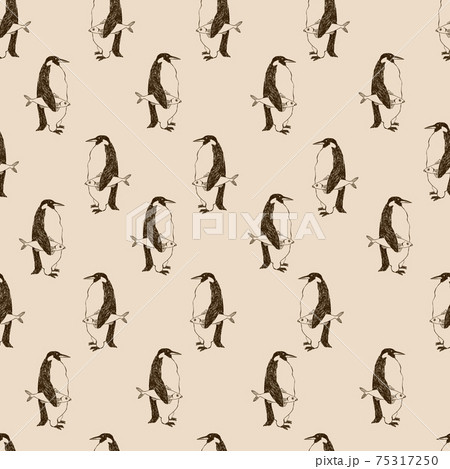 ペンギン 海 イラスト 壁紙の写真素材
