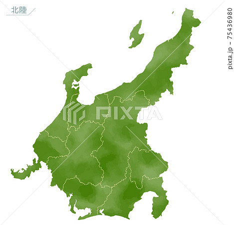 北陸地方 日本列島 日本地図 日本のイラスト素材