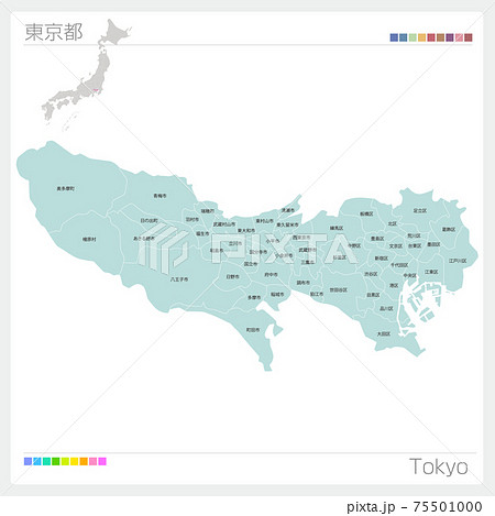 新宿区 地図 東京都 東京のイラスト素材