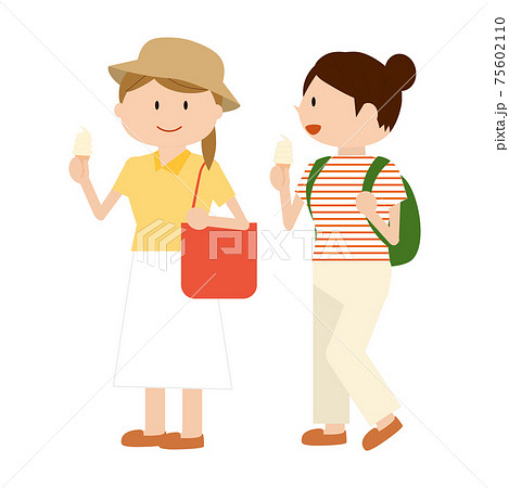 食べ歩きのイラスト素材