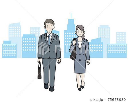 歩く姿のイラスト素材