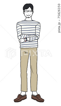 腕を組むのイラスト素材