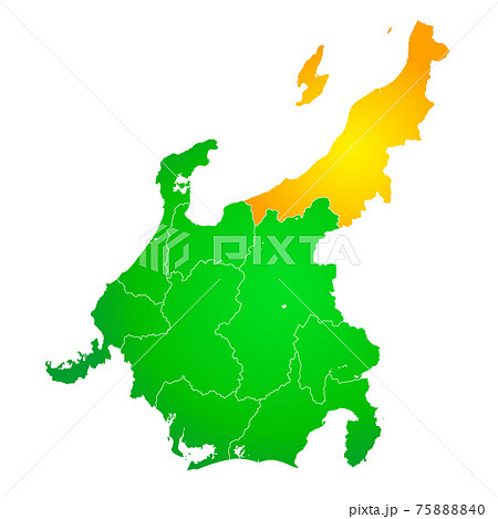 静岡県地図のイラスト素材