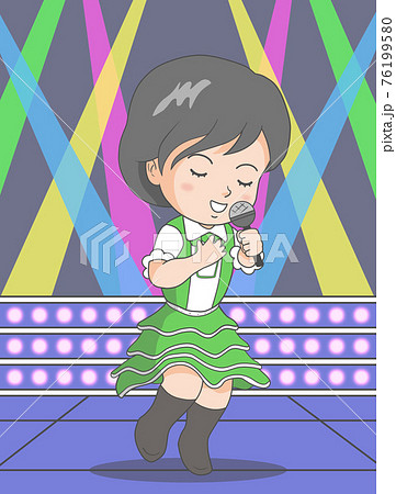 ライブステージ アイドル歌手 アイドル ライブコンサートのイラスト素材