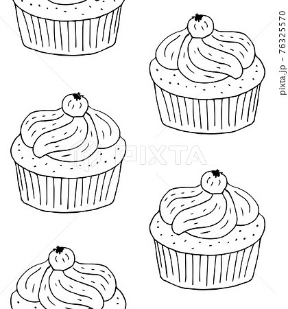 カップケーキ クリップアート 絵 マフィンのイラスト素材 Pixta