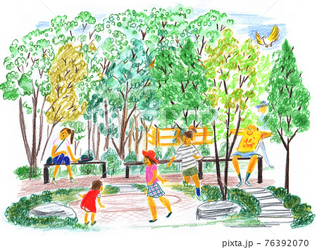 公園のベンチのイラスト素材