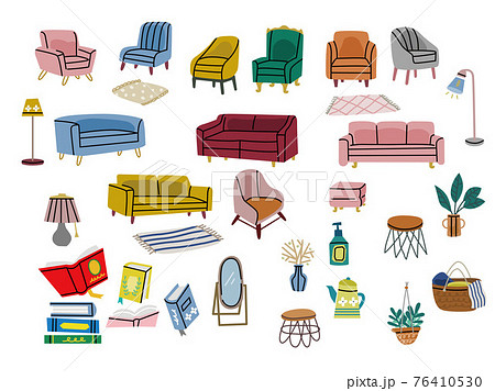 インテリア 家具 おしゃれ アイコンのイラスト素材