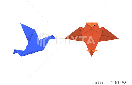 鶴 イラスト 折り紙 工芸品のイラスト素材