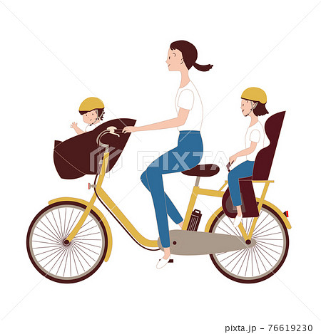 子供乗せ自転車のイラスト素材