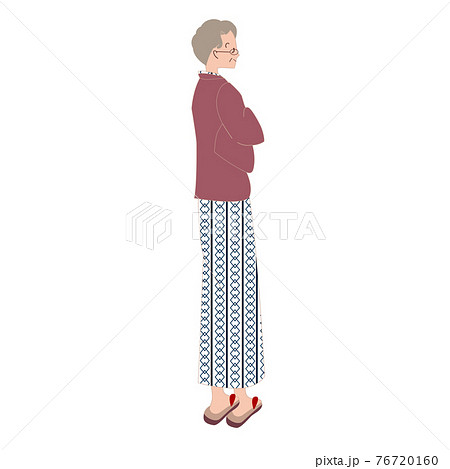 後ろ姿 浴衣 女性 夏のイラスト素材