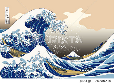 ★葛飾北斎富嶽三十六景・肉筆油彩画・F6キャンバス 06260.jpg