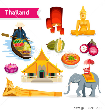 ゾウ 象 タイ タイ国のイラスト素材