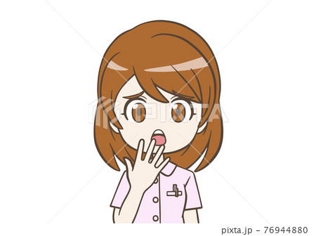 看護師 女性 ナース 困るのイラスト素材