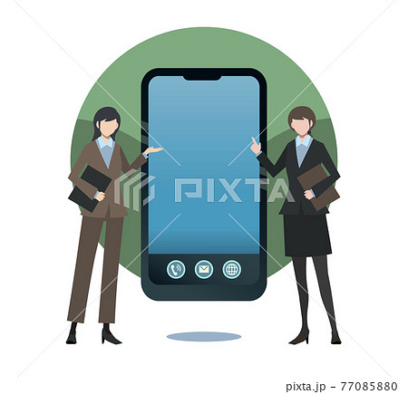 スマートフォン 携帯電話 フレーム スマホ 枠の写真素材
