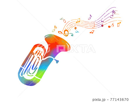 吹く 絵 チューバ 楽器のイラスト素材