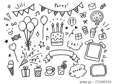 ケーキ 誕生日 イラスト 手書き 祝い かわいいのイラスト素材 Pixta