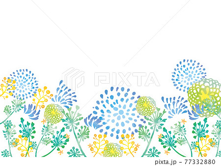 手描き風 ボタニカル 花 ベクターのイラスト素材