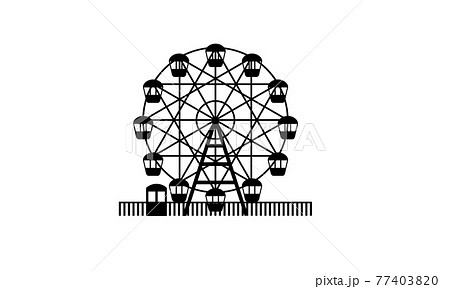 観覧車 シルエットの写真素材