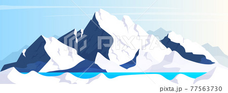 氷河湖 風景 氷 シーンのイラスト素材