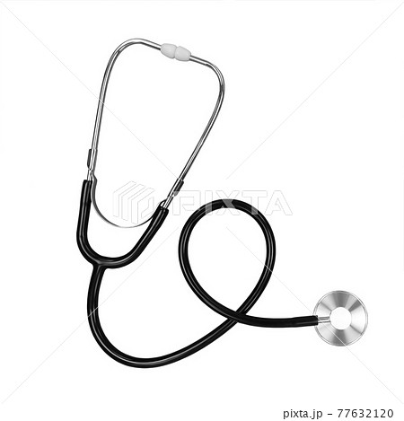 聴診器 モノクロ 黒色 白黒の写真素材