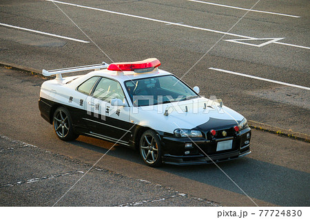 埼玉県警察本部 高速道路交通警察隊 パトカー スカイライン Gtr R34の写真素材