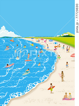 女性 水着 夏 海のイラスト素材