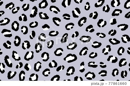 ヒョウ柄 イラスト グレー アニマル柄の写真素材