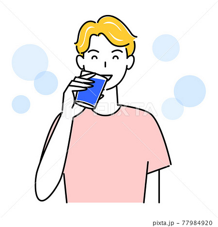 水を飲むのイラスト素材 水を飲むのイラスト素材