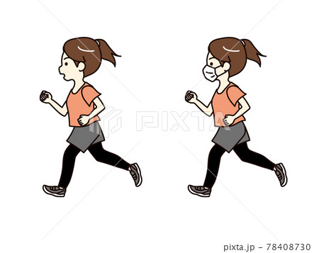 女の子 横向き 人物 女性 全身のイラスト素材