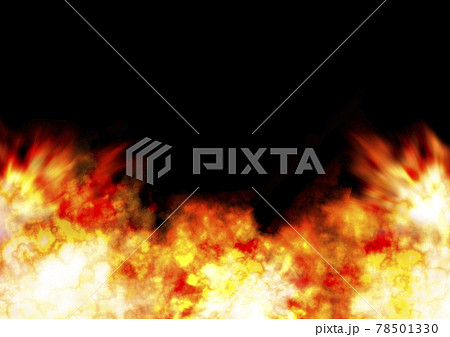 火炎 フレーム 炎 枠のイラスト素材