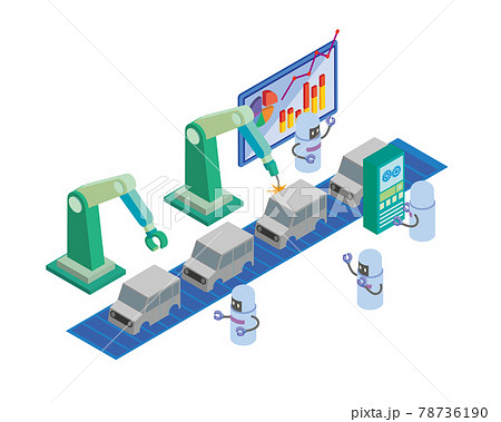 生産ラインのイラスト素材