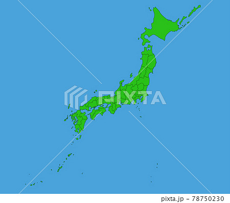 北陸地方 日本列島 日本地図 日本のイラスト素材