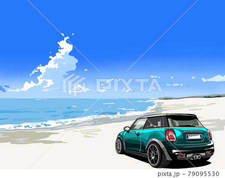 車 海 夏 青空のイラスト素材 - PIXTA