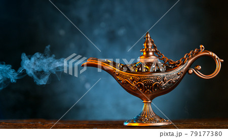 Arabian Magicaladdin Genie Lamp Incense Burner - Metal Mascot