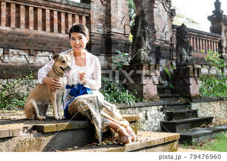 バリ犬の写真素材