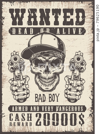 西部劇 Wanted 思った ポスターのイラスト素材