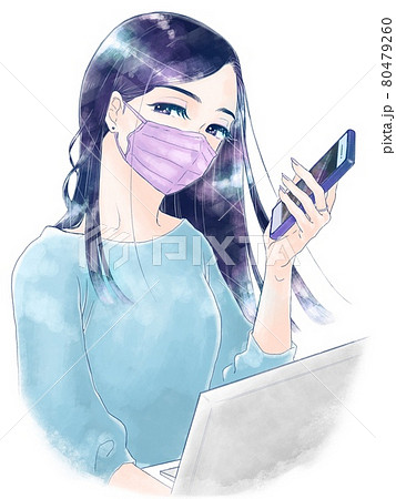 電話をかける人のイラスト素材