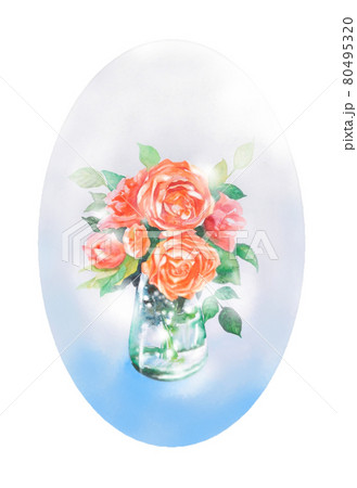 薔薇 花瓶 花 水彩の写真素材 - PIXTA