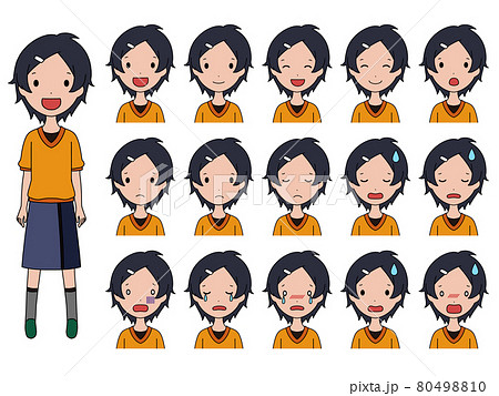 つらい顔のイラスト素材