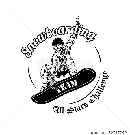 スノボ スノボー スノーボード ロゴのイラスト素材