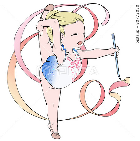 新体操 オリンピック 女性 新体操選手のイラスト素材