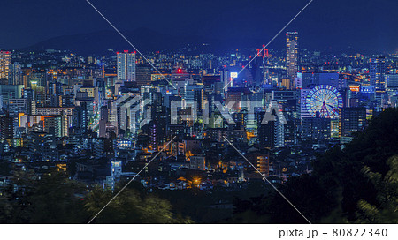 福岡市の夜景の写真素材