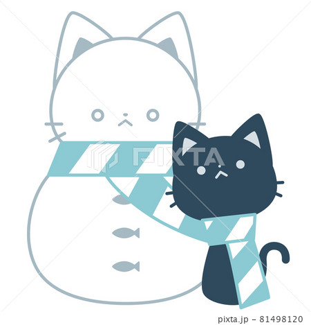 猫 雪だるま 雪 冬のイラスト素材 - PIXTA