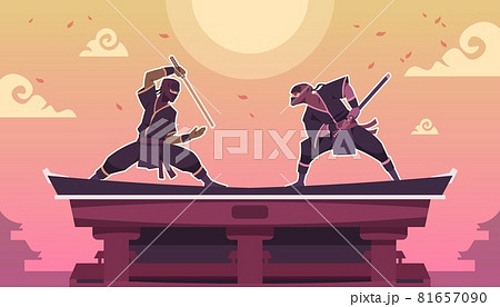 戦闘シーンのイラスト素材