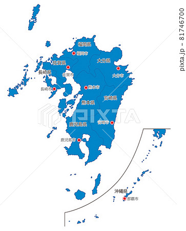 沖縄県地図のイラスト素材