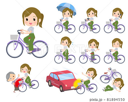 自転車転倒のイラスト素材