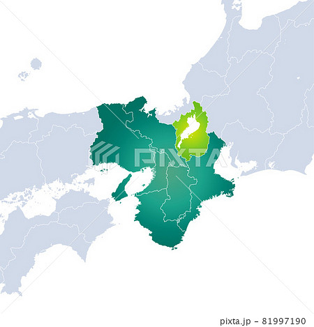 県境 マップ 近畿地方 都道府県の写真素材