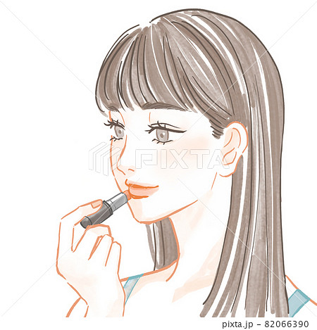 女性 口紅 女の子 少女のイラスト素材 女性 口紅 女の子 少女のイラスト素材